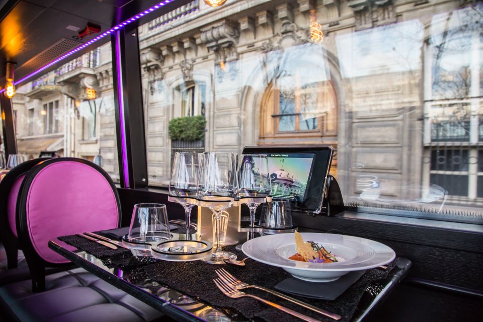 Champs Elysées Bus Toqué Lunch w/ a Glass of Champagne - The sound + comfort details that matter more than you think