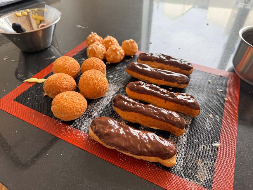 Eclair Baking Class with A Pastry Chef - Drinks, take-home box, and what to plan for after class