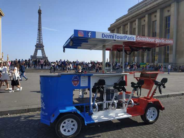 Paris: 1.5-Hour Eiffel Tower Beer Bike Tour - Trocadéro stop and drinks on a moving bar