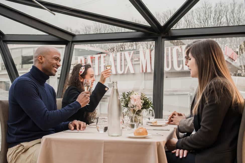 Paris : Christmas Special Lunch Cruise on the Seine River - Christmas lunch on board: French cuisine, wine, and dessert