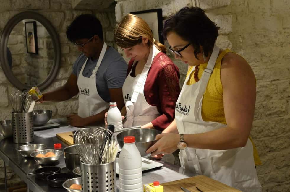 Paris Cooking Class: French Desserts Class - The dining room part: coffee, tea, and white wine with your desserts