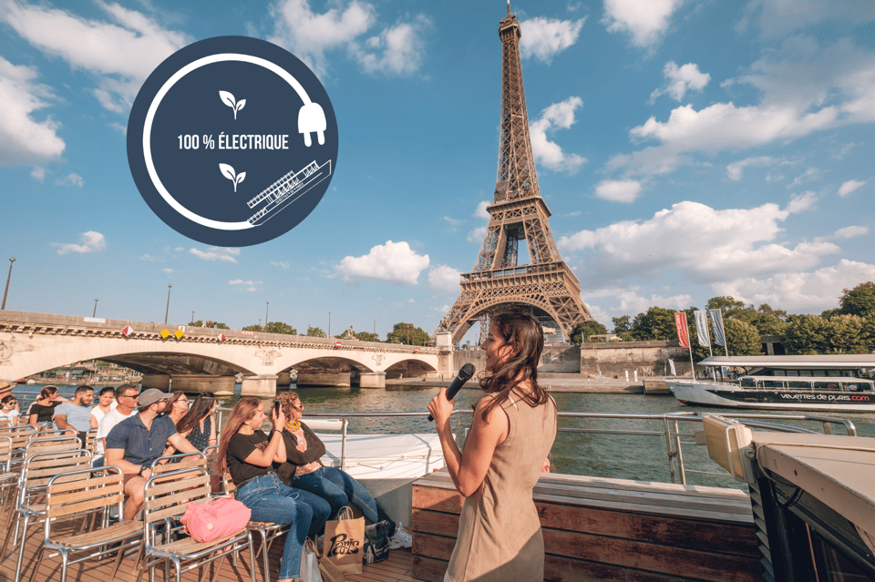 Paris: Live Guided Cruise with Crepe and Soft Drink - Seine Views From a 100% Electric Boat