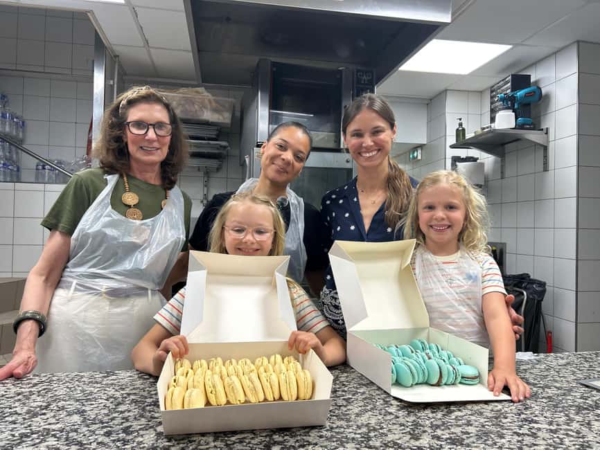 Paris: Macaron Baking Class - The Bakery Backstage Setup: Basement Steps and a Real Kitchen Feel
