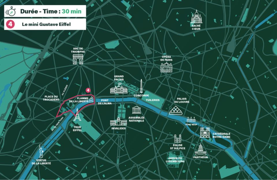 Paris: Private guided tour in Rickshaw bike - Gustave Eiffel - Gustave Eiffel (about 1 hour): a high-hit loop through the Eiffel and Seine icons