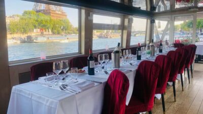 Paris: Seine Dinner Cruise from Eiffel Tower/Liberty Statue - Riding Under the Lights: Upper Deck Terrace Views